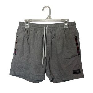 Wowie Shorts Mens Medium Gray OG Casual Aztec Pocket Drawstring Stretch 5"